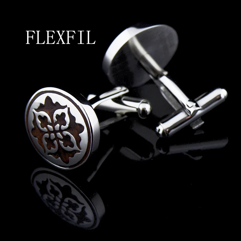 

Jewelry shirt cufflinks for mens Gift Fashion Luxury Wedding Redwood Cuff link Roman totem Button High Quality Free Shipping