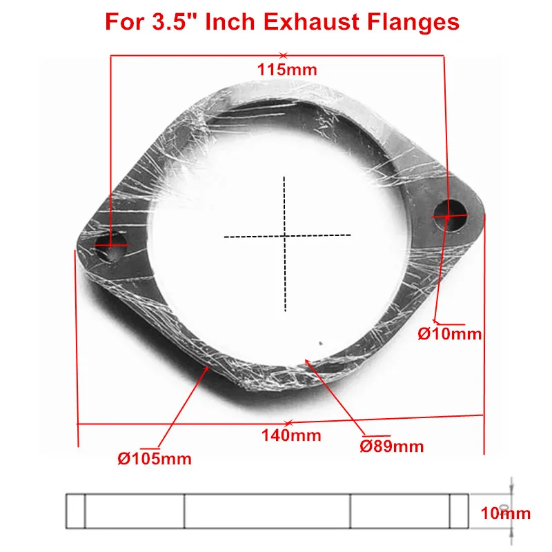 Нержавеющая сталь 2 болта выхлопной трубы фланцы прокладка 3,5 дюймов 89 мм отверстие заголовок вниз трубы Трубопроводный коллектор прокладка фланца - Цвет: 3.5 Inch