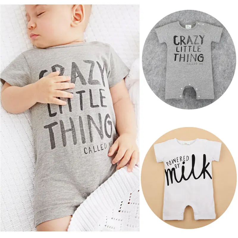 Boys girls letter Milk Rompers Newborn Baby Infant Babies Boy Girl Cute Cotton Romper one pieces