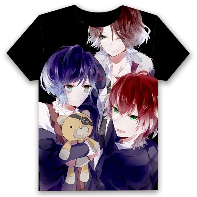 Модная мужская футболка, аниме, DIABOLIK LOVERS, Sakamaki Shu sakamaki reiji, косплей, короткий рукав, унисекс, повседневная черная футболка, топы, лето - Цвет: 3