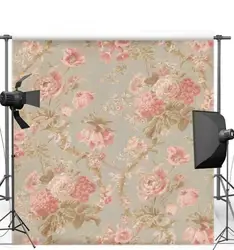 Розовый цветок листья Ткань фотографии фоном винил ткань высокого качества Компьютер печати Дети фонов