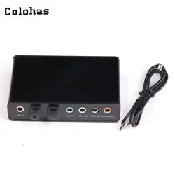 Colohas черный 5,1 канал USB внешняя звуковая карта S/PDIF волокно аудио адаптер для Mix K-song рабочего ноутбука в чате игры