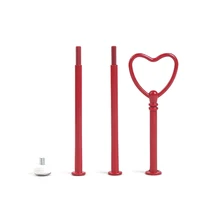 Горячие цвета фитинг аксессуар ручка 100 набор красная пластина с сердечками центр 3-ярусный торт стенд стержень