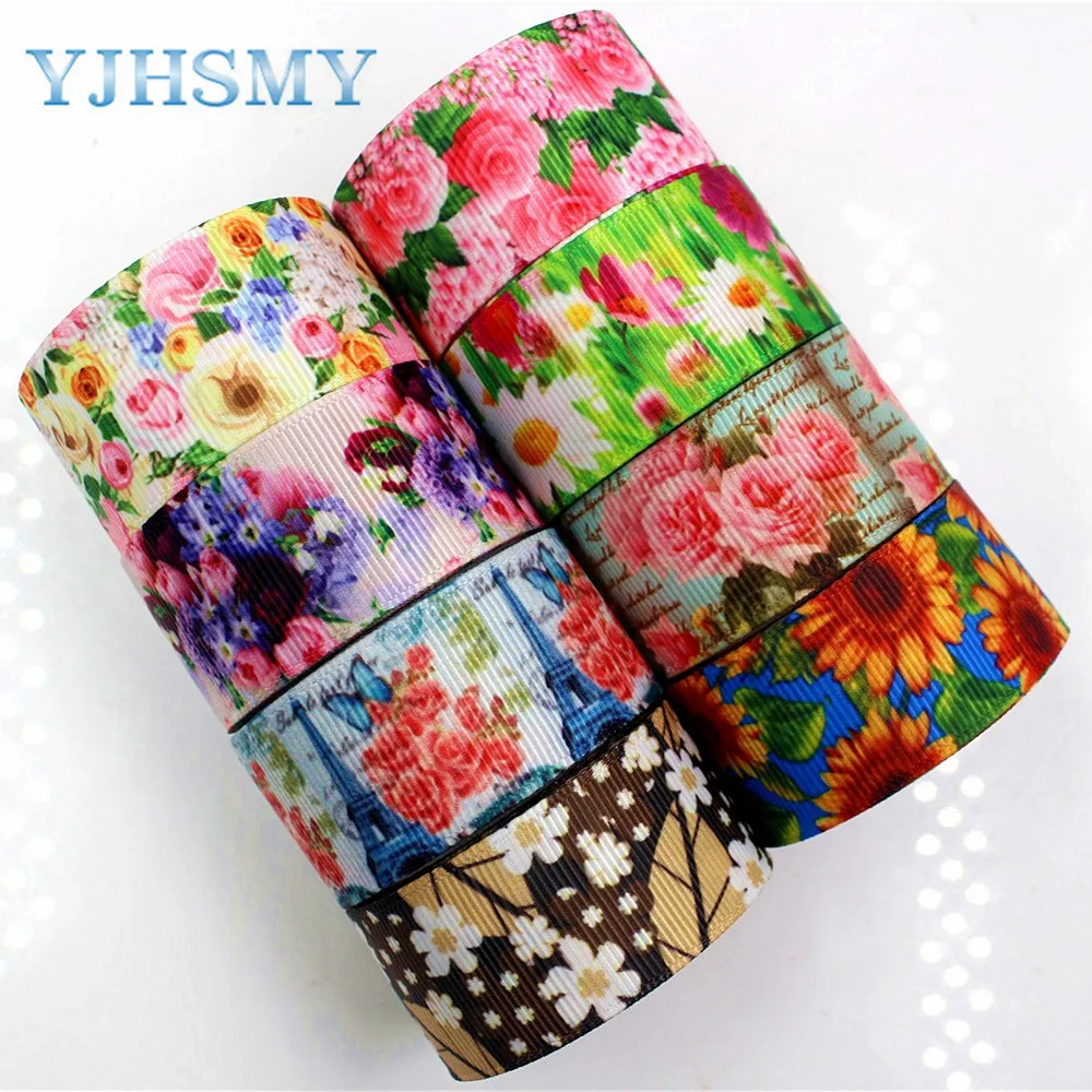 

YJHSMY H-17523-950,10 yards,25 mm Cartoon flower Thermal transfer Printed grosgrain Wedding Accessories wedding gift wrap DIY