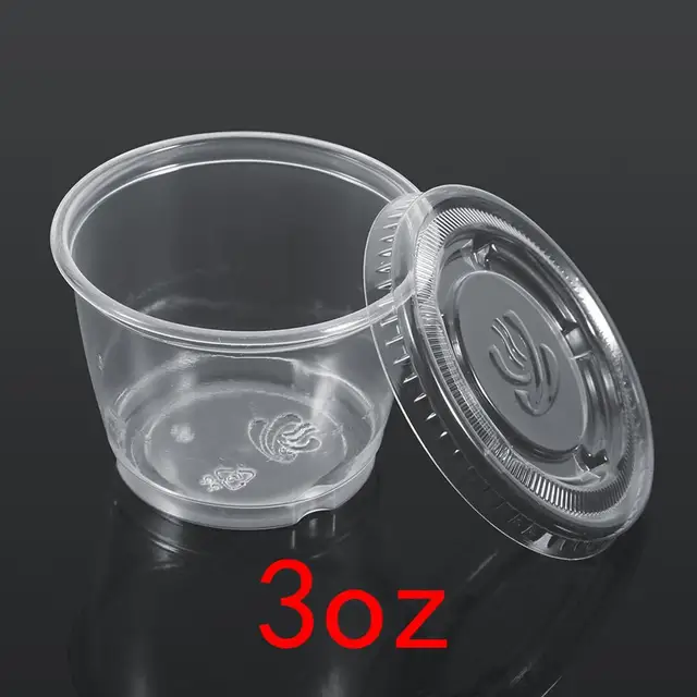 50Pcs Disposable Sauce Cups Plastic Clear Sauce Chutney Ketchup Cup