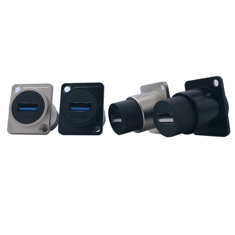 

Metal USB 2.0 3.0 D type female to female connector panel mounting USB socket
