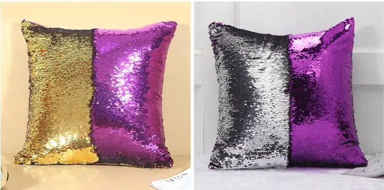 Sequin Русалка наволочки 40*40 см Декоративные наволочки для дивана реверсивная наволочка домашний текстиль Housse De Coussin Dec