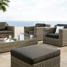 Бестселлер открытый сад коричневая плетеная роскошная мебель сафари комплект уличной мягкой мебели