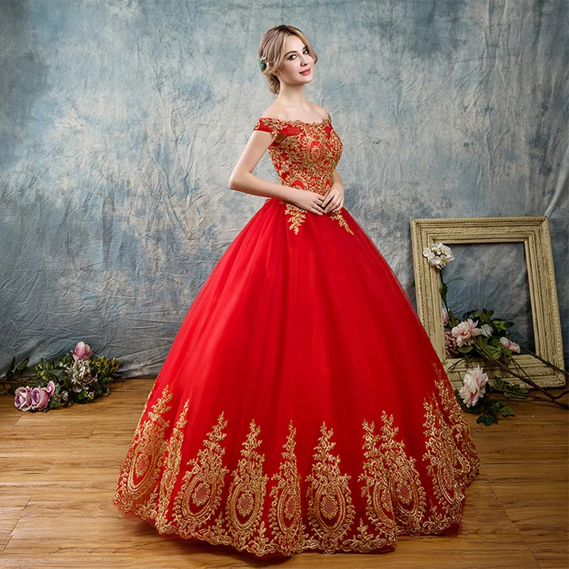 Винтажные кружевные Красные Свадебные платья с открытыми плечами и вырезом лодочкой, длина до пола, большие размеры, бальное платье, Robe de Mariee Vestido De Noiva