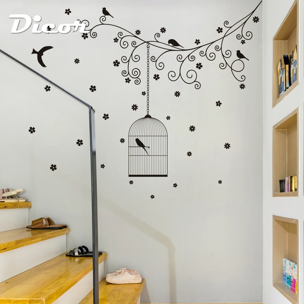 

DICOR Brand Removable PVC Waterproof Wall Sticker Tree Diy Solid Color Art Home Decor Self-adhesive Photo Frame Wall Stickers