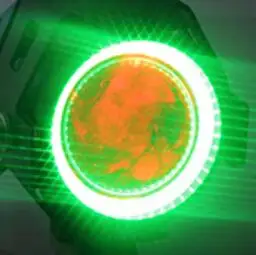 SUNKIA 2 шт./лот U7 светодиодный светильник Devil Eye 12 В CREE чип для мотоциклов, головной светильник для вождения, противотуманный светильник, дневной Точечный светильник серебристого цвета - Цвет: Зеленый