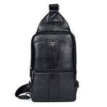 New Arrival Men Chest Bag 100% Genuine Leather Men Bag Brand Designer Leather Messenger Bags Casual Mens Crossbody Bags