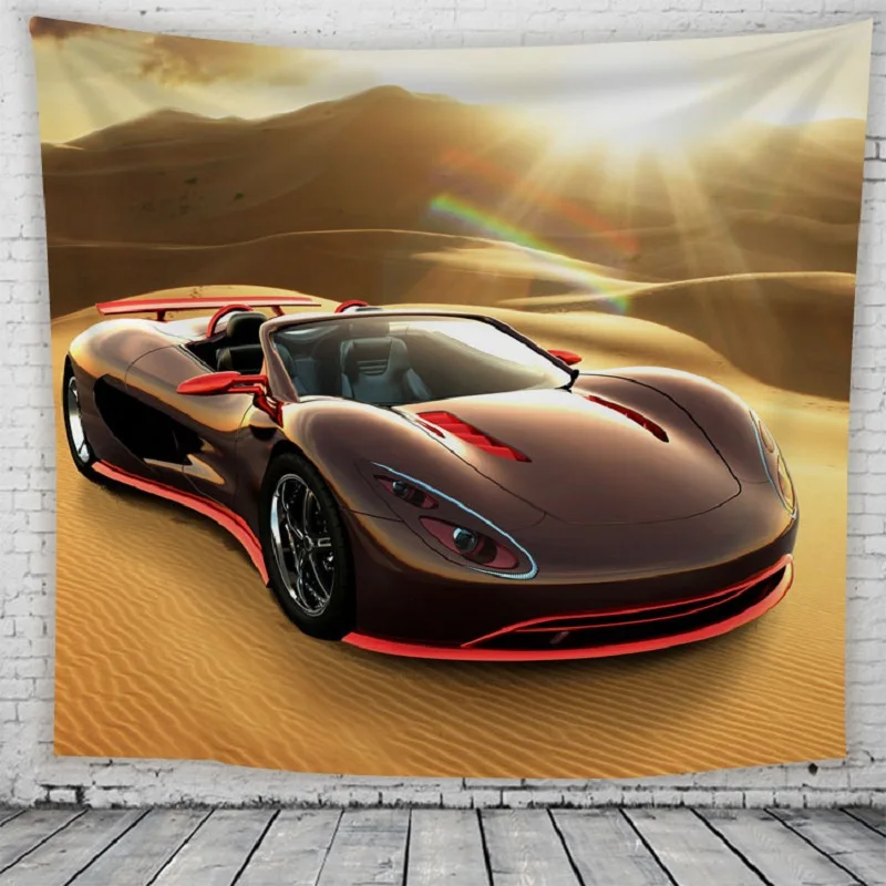 WLIARLEO Tapete Mandala Cartoon Car Tapestrys Wall Hanging 3D tapestry Yoga Mat Mandala Blanket