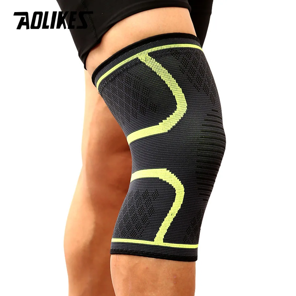 Elastic Compression Knee Support Sleeve Brace Kneepads Sports Running Wrap 