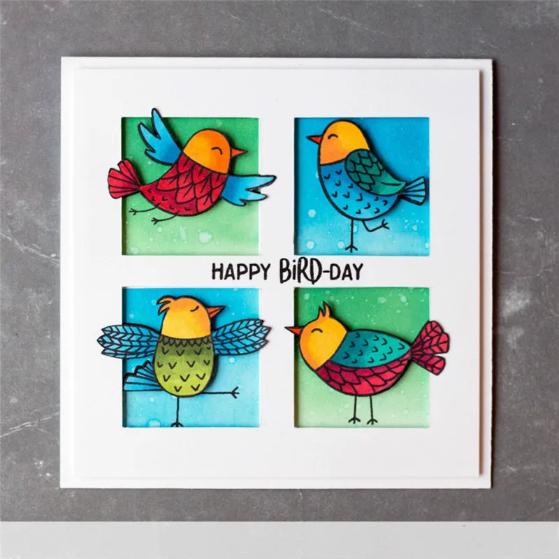 

YaMinSanNiO 13Pcs 11*16cm Christmas Bird Metal Cutting Dies and Clear Stamps for Scrapbooking Embossing Clear Stamps Card Making