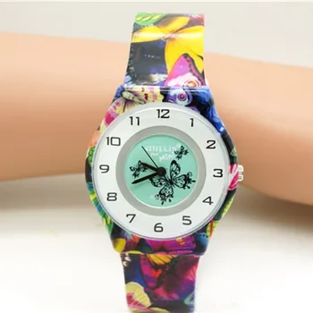

New arrival Fashion child butterfly Design Analog lady women Wrist Watch Children Clock kid Quartz Wrist Watches kol saati