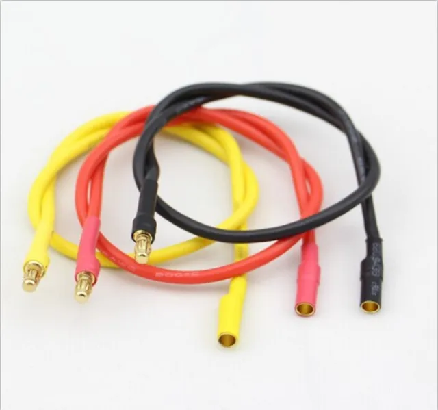 3pcs/lot 300mm 30cm 3.5mm Gold Bullet Banana RC Brushless Motor ESC Connectors Extension Cable