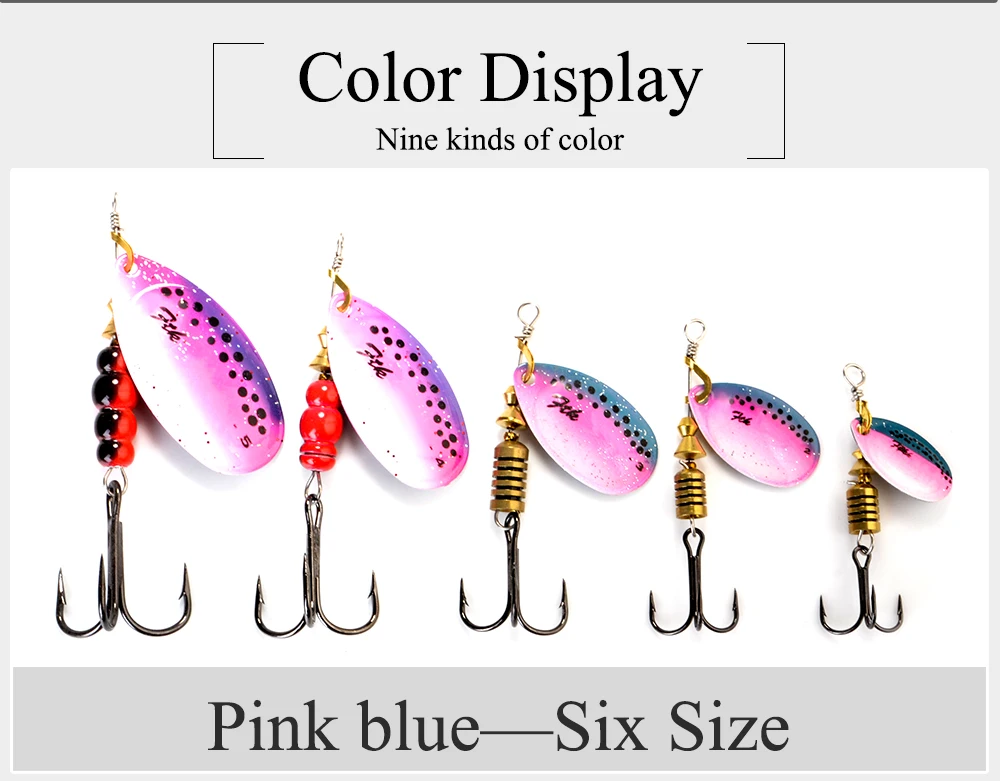 FTK New 1#-5# 5pcs/lot or 4pcs/lot Similar as Copper Spinner Bait Fishing Lure With Treble Hooks Hard Baits Spoon Pike