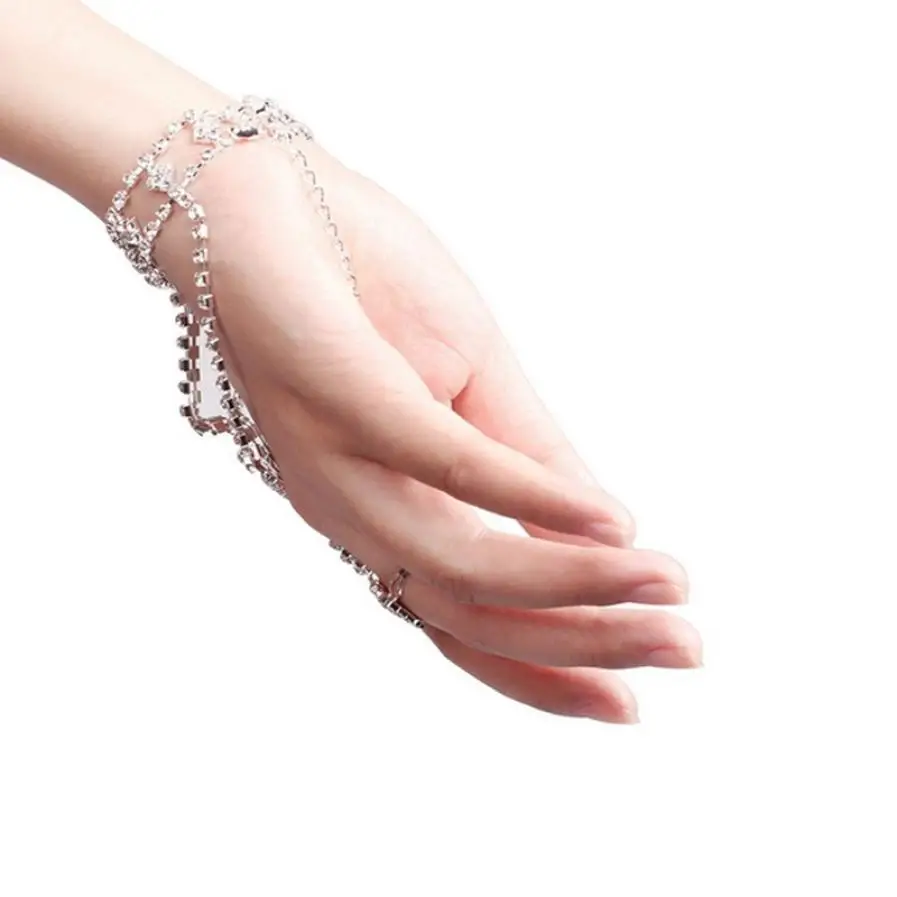 OTOKY браслет,, брендовый, античный, посеребренный, модный, для женщин, девушек, стразы, браслет на руку, цепочка на палец, Pulseiras Jan30