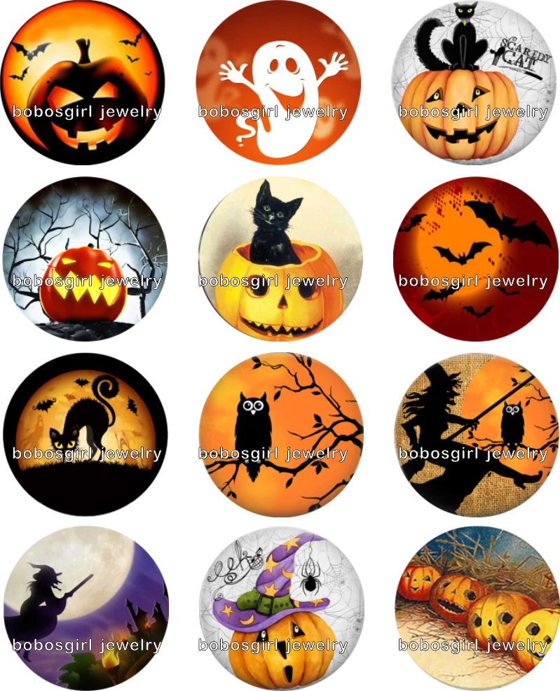 

mixed set high quality holiday Halloween Christmas 18mm Snap Button Jewelry Glass Charms Fit DIY Bracelet Snaps Jewelry BP011