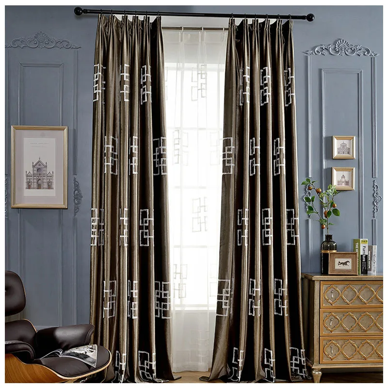 2019 Luxury Brown Velvet Curtains For Living Room Bedroom