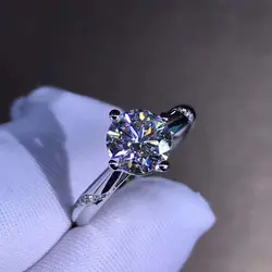 14 K белое золото 1ct 2ct 3ct Moissanite роскошное кольцо с бриллиантом украшения Свадебная вечеринка обручальное кольцо с бриллиантом