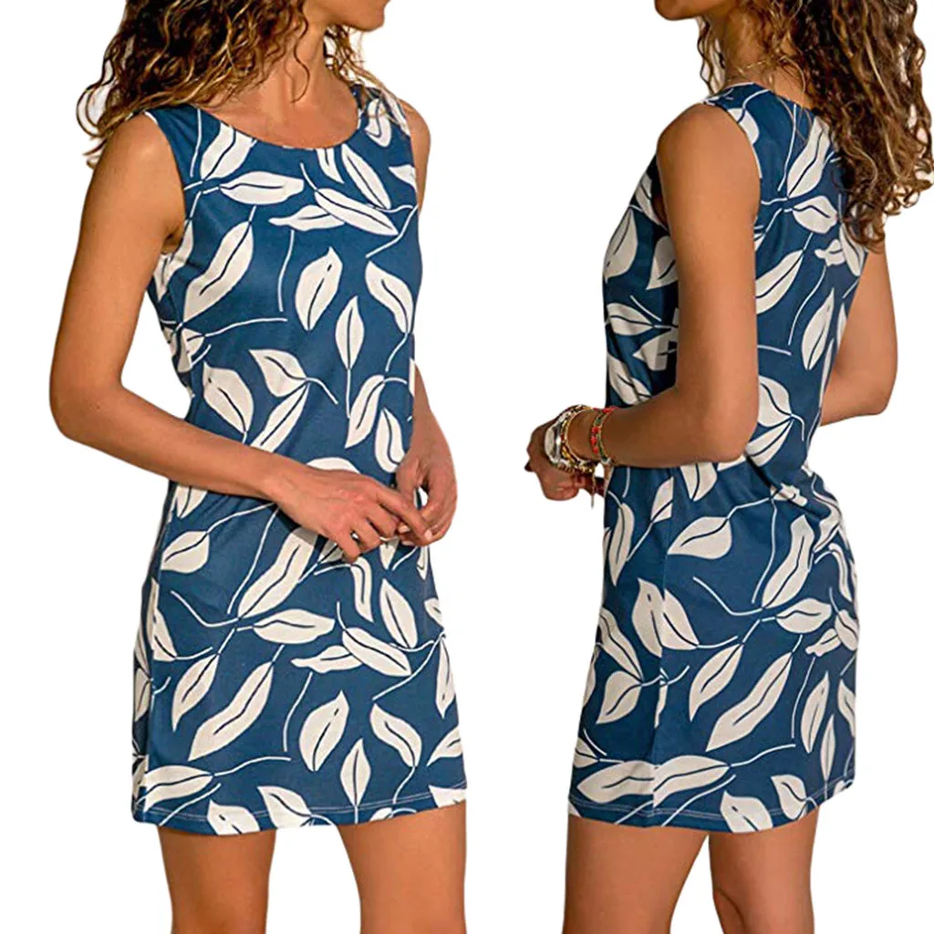 Dresses Woman Party Night summer dress 2019 Womens Summer Print Color Block Sleeveless Dress A-Line Maxi Mini Sundress Robe Dresses Woman Party Night summer dress 2019 Womens Summer Print Color Block Sleeveless Dress A-Line Maxi Mini Sundress Robe