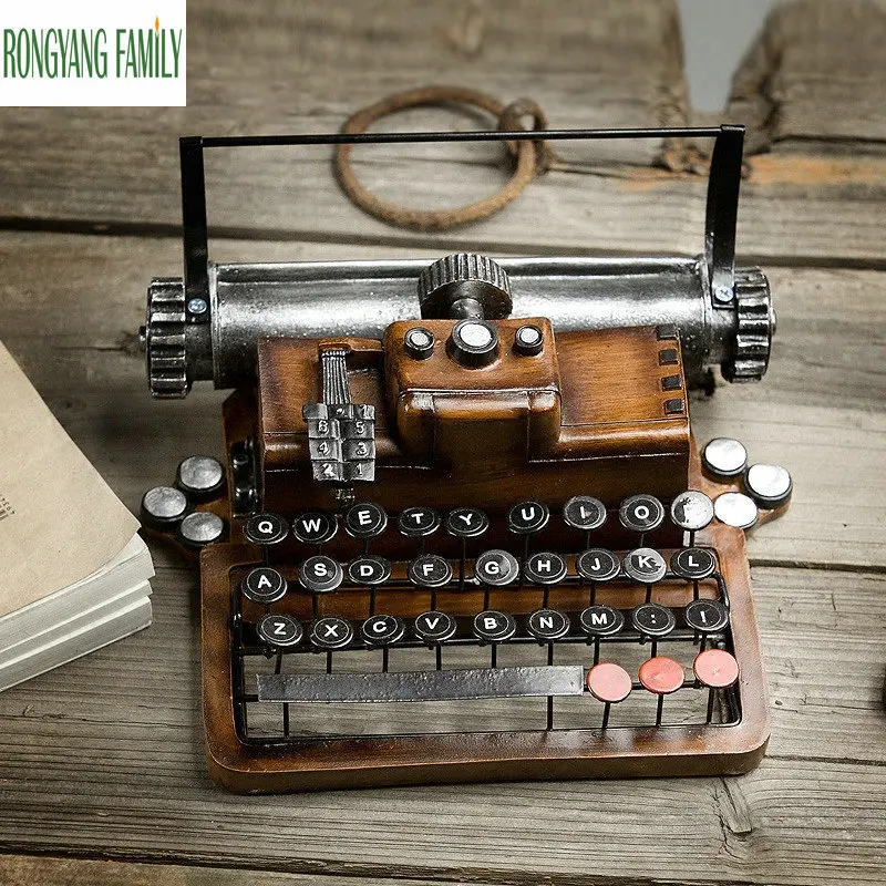 Retro Resin Metal Typewriter Figurines Handicrafts Vintage Antique Marking Machine Miniatures Model Home Decoration Crafts Gift Retro Resin Metal Typewriter Figurines Handicrafts Vintage Antique Marking Machine Miniatures Model Home Decoration Crafts Gift