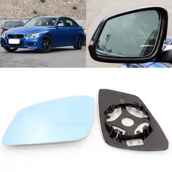 

For BMW 3 Series 316 320 328 335Li 2004-2020 Car Side View Door 2Pcs Wide-angle Rearview Mirror Blue Glass With Base Heated