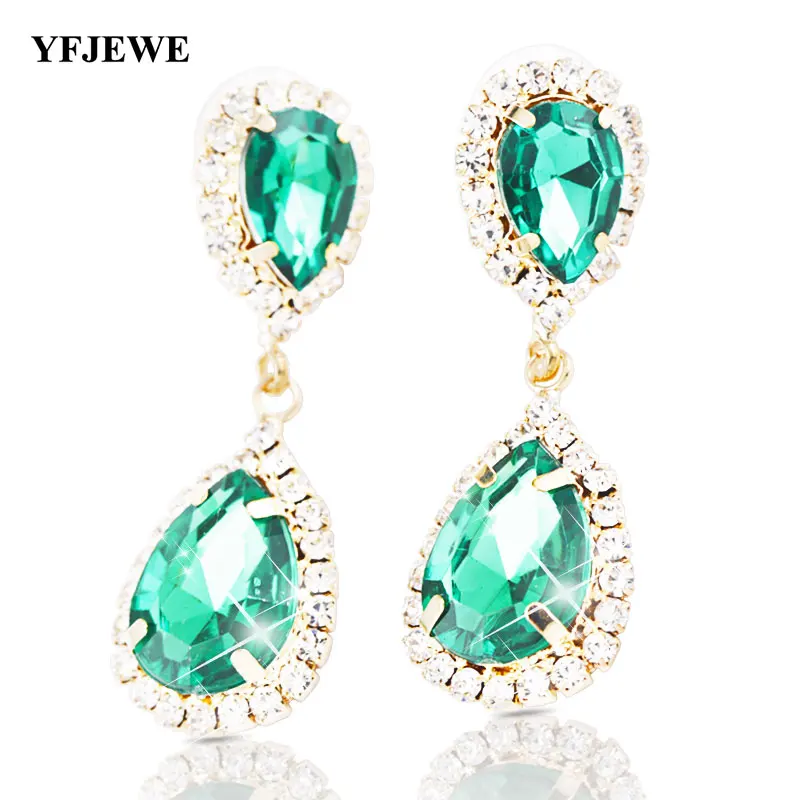 

YFJEWE Fashion statement water drop dangle Long Earrings Women ear drops vintage chandelier bohemian earrings E023
