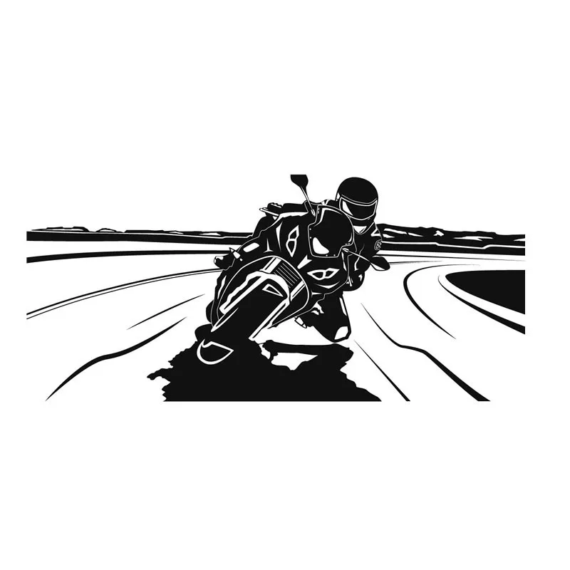 Racing Driver Riding font b Motorcycle b font Wall Decal Sticker Vinyl Removable Hollow Out Art