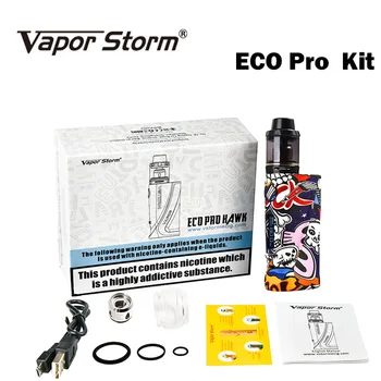

Electronic Cigarette Vapor Storm ECO Pro Box Mod ABS Vape 5-80W Variable Power TC 510 Thread Lion RDA DIY Coil Starter Kit