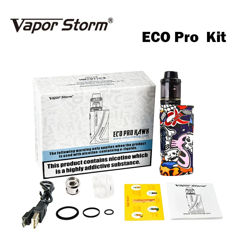 Электронная сигарета Vapor Storm ECO Pro Box Mod ABS Vape 5-80 Вт переменная мощность TC 510 Thread Lion RDA