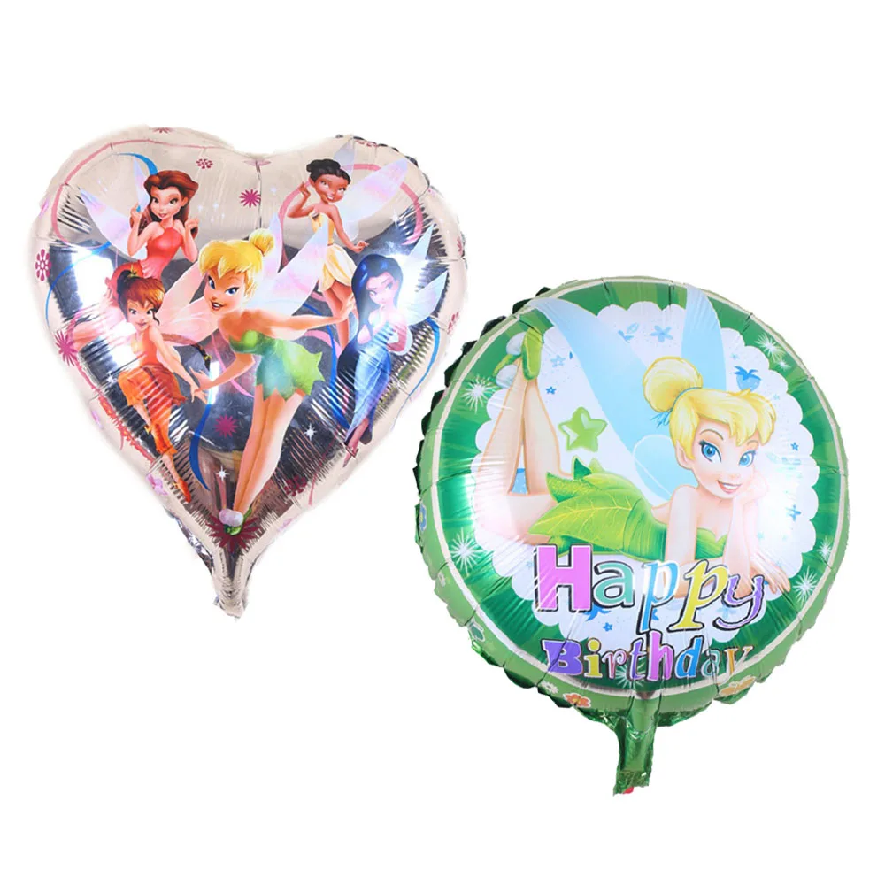 

18 inch Round Shape Happy Birthday Fairy Tinkerbell Elfin Balloons Helium Foil Balloons Happy Birthday Fairy Balloons