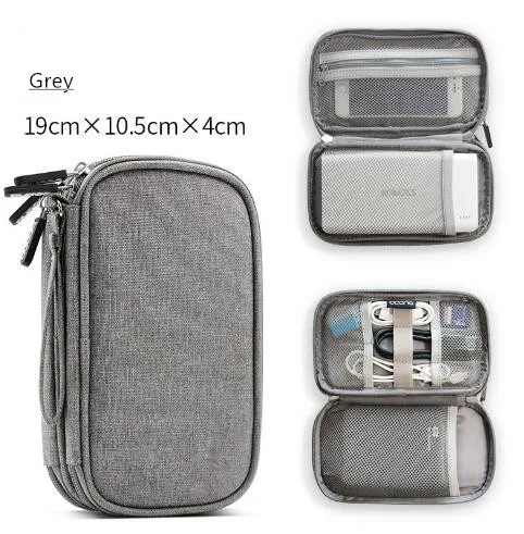 Baona портативный чехол для путешествий зажимы органайзера для кабеля электронные аксессуары сумка для хранения для usb-накопителя зарядное устройство power flash disk сумки - Цвет: grey