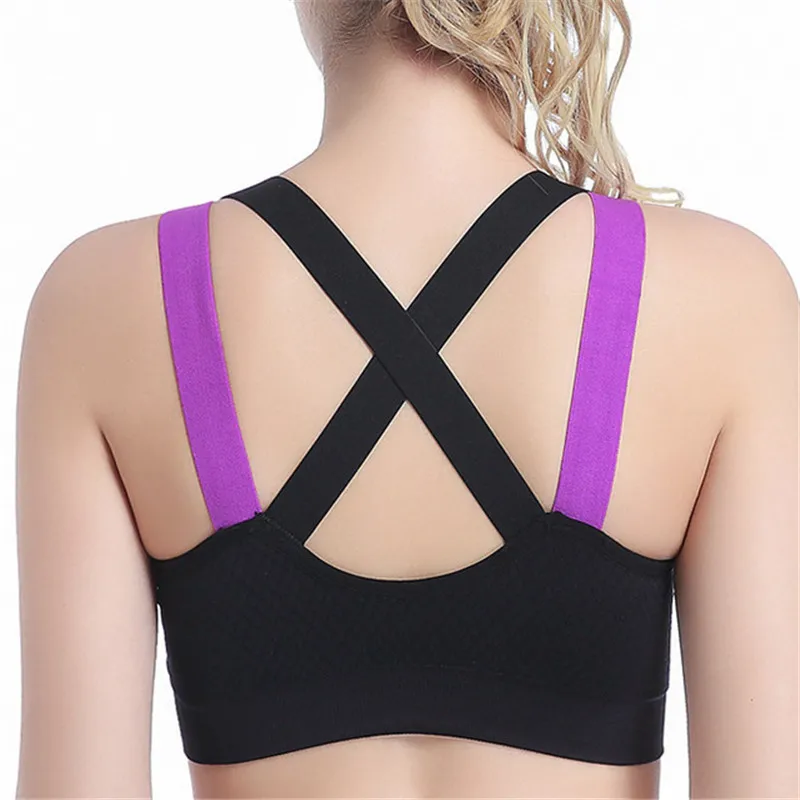 

ESHINES Sexy Women Fitness Bra Padded Compression Sport Bra Top Sportswear Quick Dry Elastic Crop Top Sexy Running Top Yoga Bra