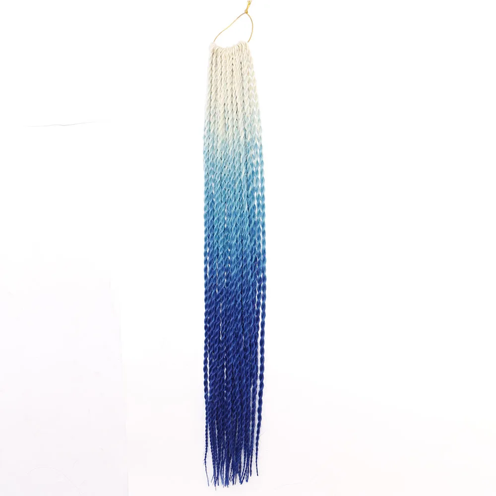 LISI волосы Омбре Сенегальские крученые волосы на крючках косички 24 дюйма 30 корней/упаковка синтетические плетеные волосы для женщин серые, синие, розовые, брови - Цвет: T27/30/4