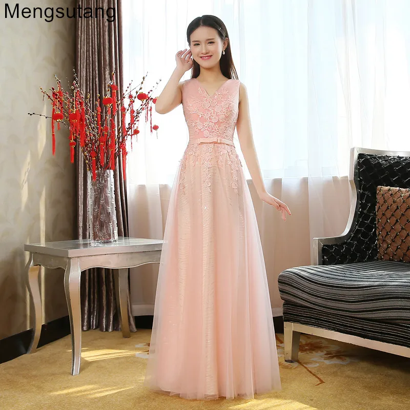 Robe de soiree 2020 розовое элегантное вечернее платье с v-образным вырезом на шнуровке