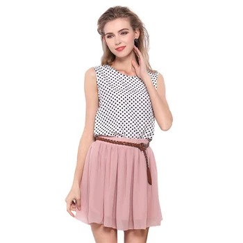 

CUHAKCI Summer Skirts Women A-Line All-match Lolita Tulle Casual Chiffon Skirt Elastic Waist Pleated Skirt Fold Slim Solid Color