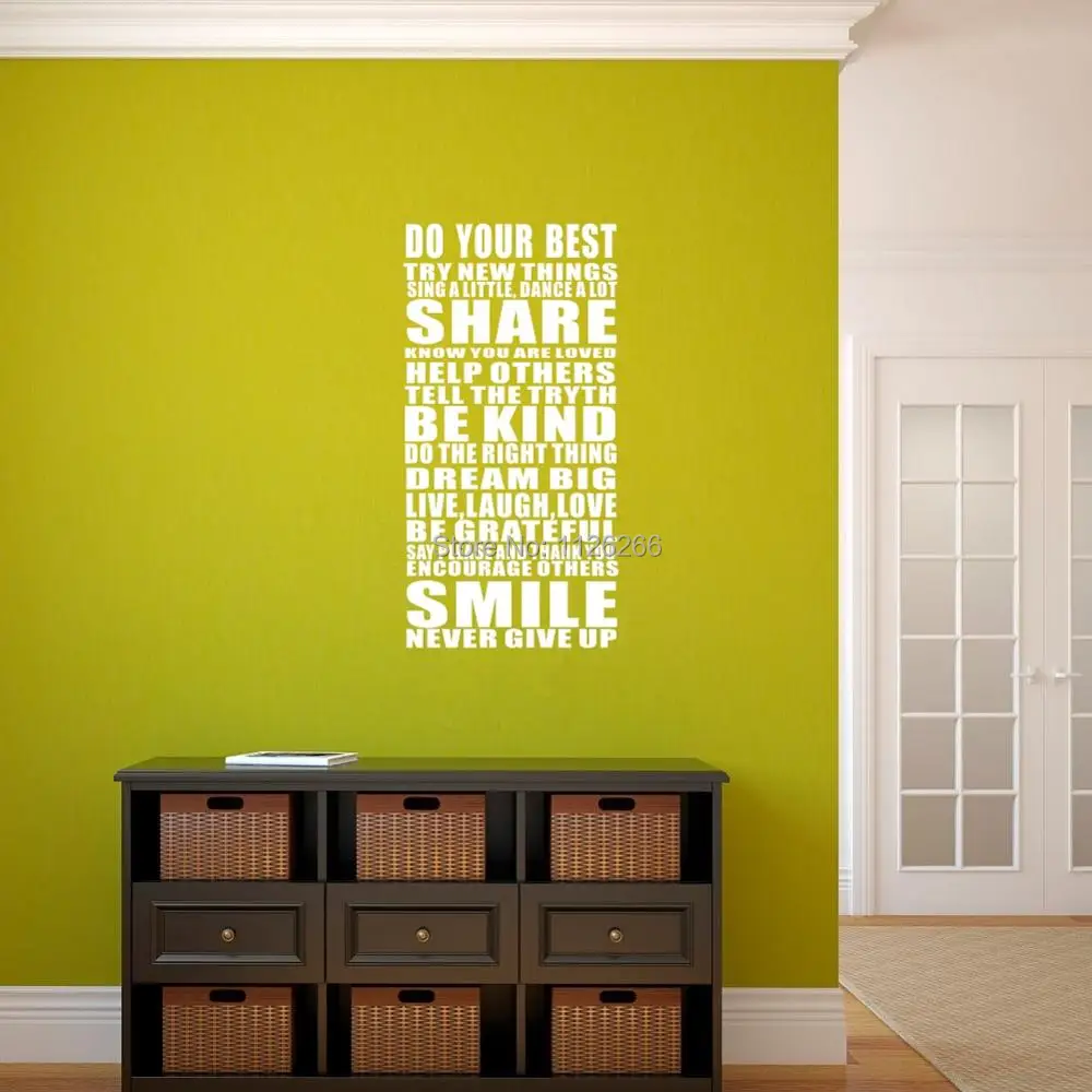 Do Your Best Try New Things Inspiring Quotes Vinyl Wall Decor Sticker for Living Room or Office | Дом и сад