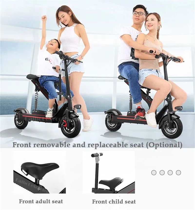 Электрический скутер Daibot с сиденьем для детей, два колесных электрических скутеров, 10 дюймов, 36 В, 350 Вт, портативный складной электрический велосипед для взрослых