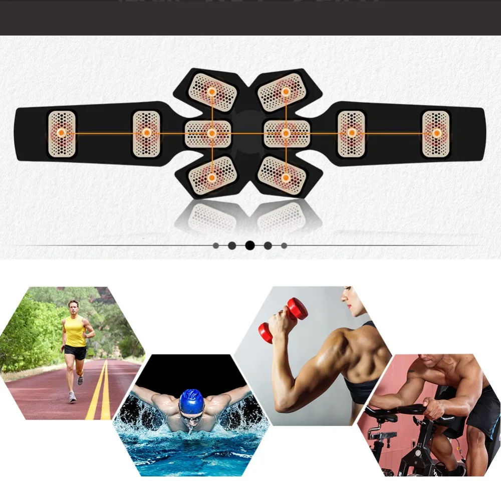 Abdominal Muscle Trainer Smart Wireless EMS Electric Rechargeable EMS Abdominal Muscle Belt Fitness Training Workout Equipment Abdominal Muscle Trainer Smart Wireless EMS Electric Rechargeable EMS Abdominal Muscle Belt Fitness Training Workout Equipment