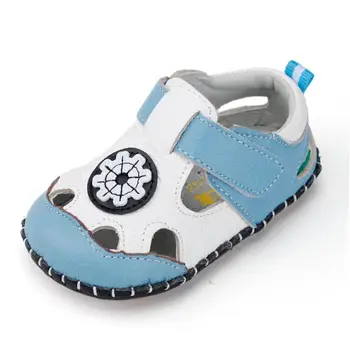 

Summer new toddler baby sandals soft Genuine leather baby sandals Breathable hollow style baby sandals for 0-2 years