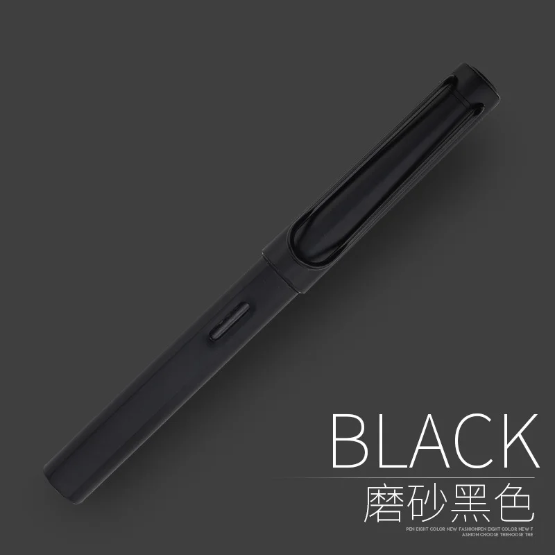 New Arrival Hollow Out Clip Metal Fountain Pen 0.38mm 0.5mm Posture Correction Ink Pens Stationery School Office Supplies - Цвет: matte black