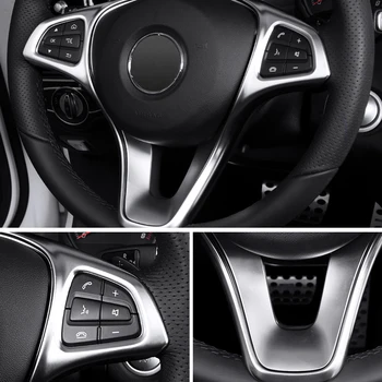 

For Mercedes Benz W205 W213 GLA GLC E C Class ABS sticker steering wheel button trim decorative frame sticker accessories