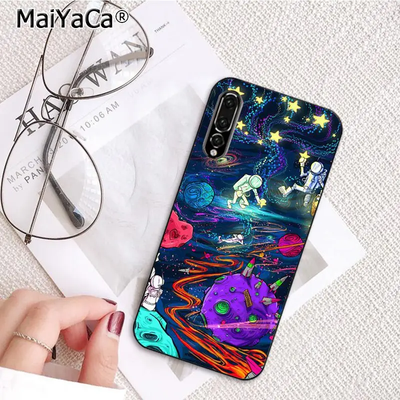 MaiYaCa небесно космическая планета черно белая Солнце Луна звезды телефонная таза
