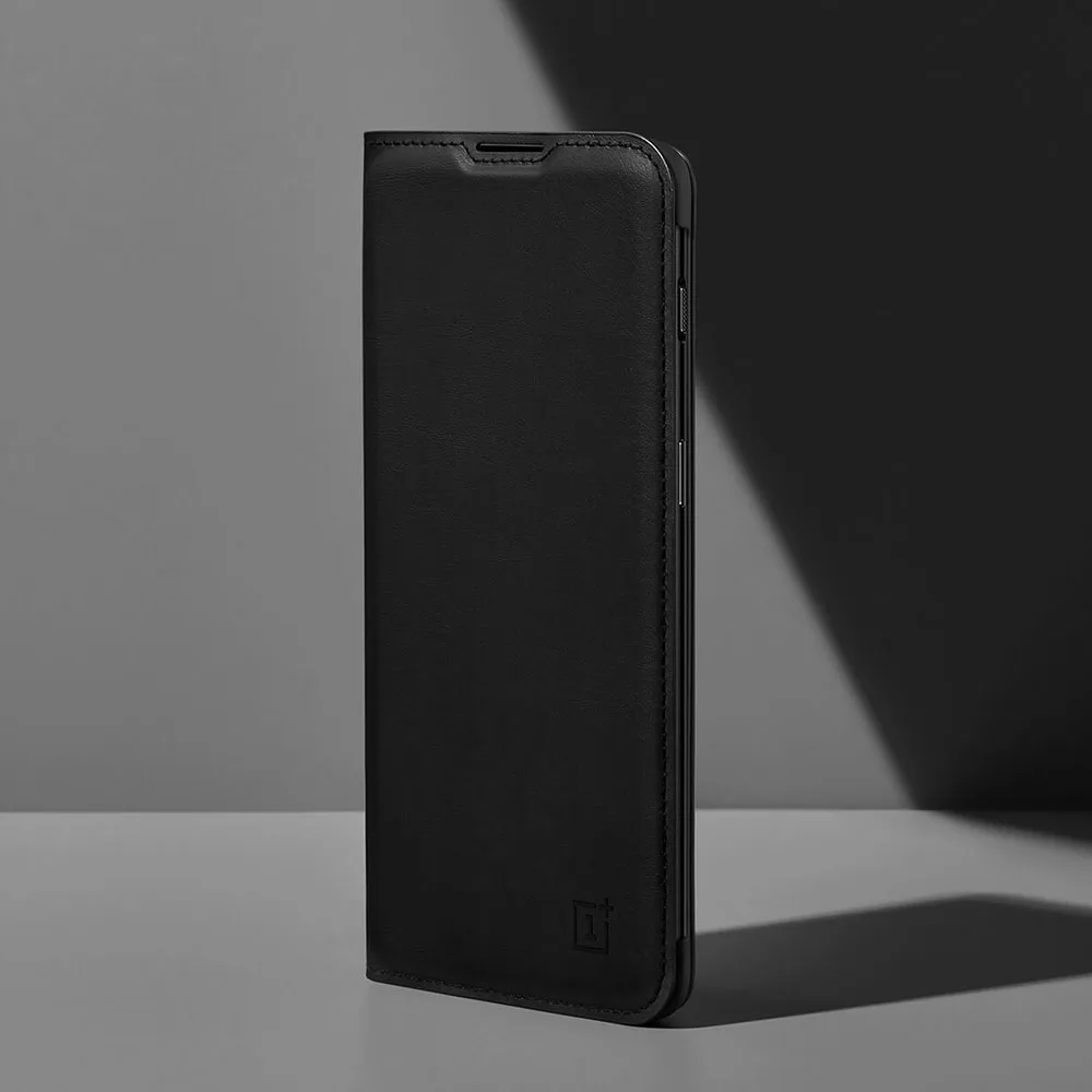 Оригинальный OnePlus 6 6T флип чехол черный искусственная кожа умный спящий режим