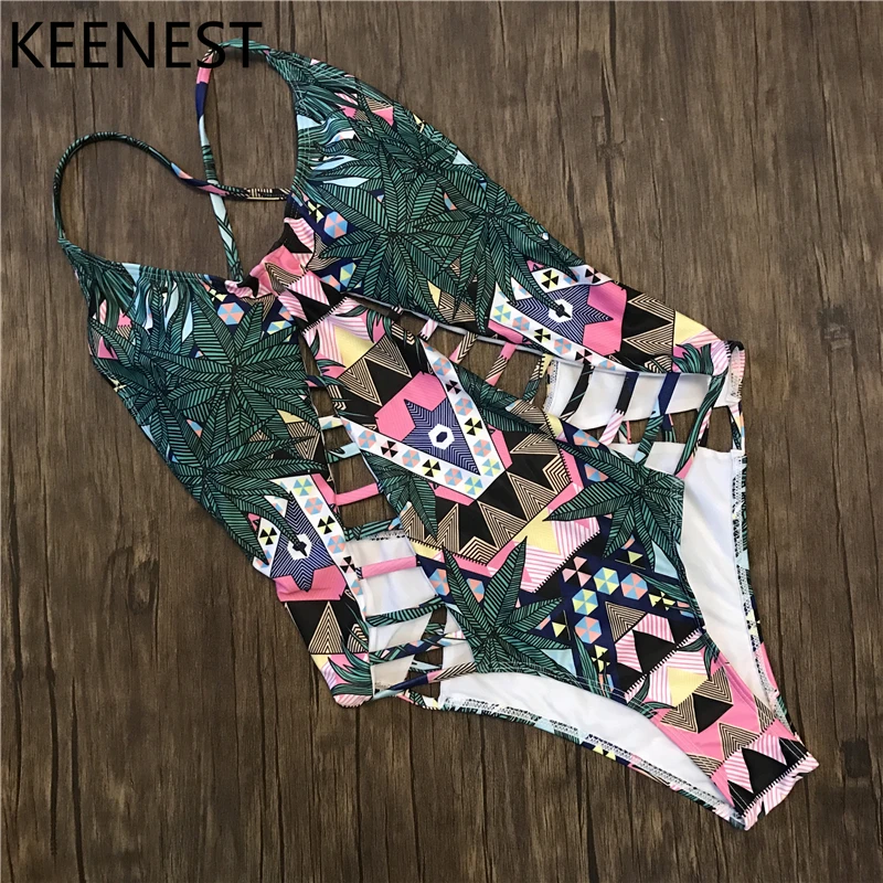 KEENEST Designer Retro Totem Printing Bikini &One Piece Swimsuit Cut