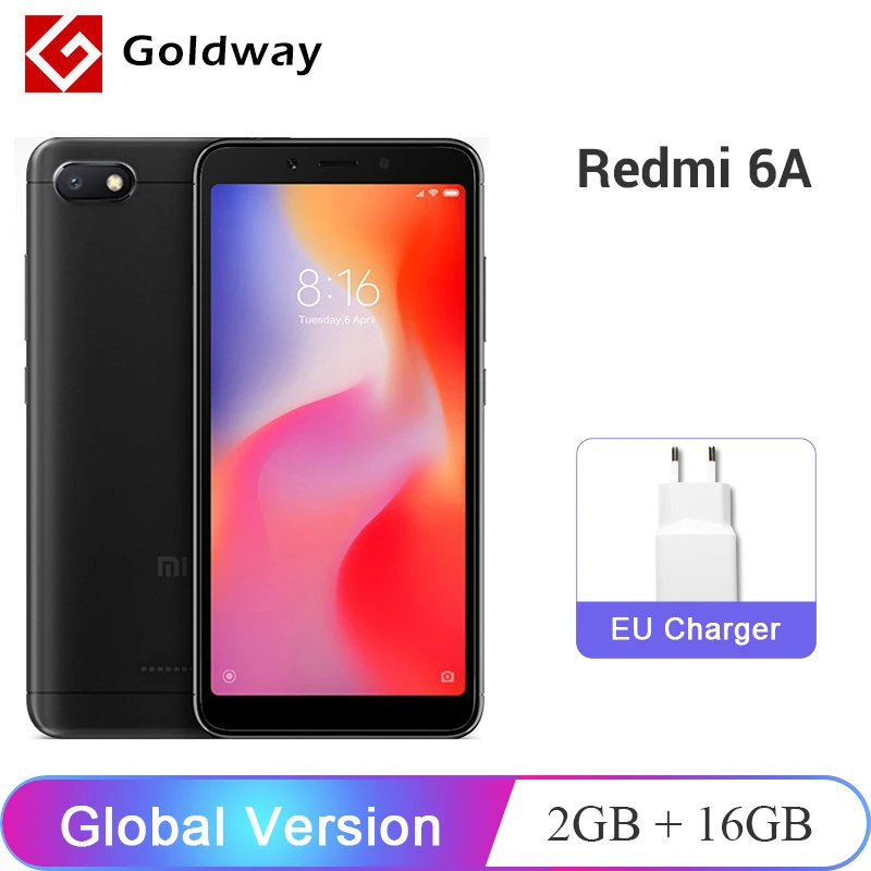 

Global Version Xiaomi Redmi 6A 6 A 2GB RAM 16GB ROM Mobile Phone Helio A22 Quad Core 5.45" 18:9 Screen 13.0MP Camera 3000mAh