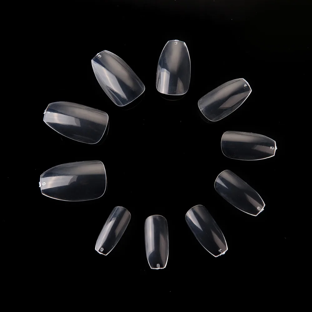 Pontas das Unhas Salões de Beleza do Unha e Diy Atacado Bolsas Lote Curto Caixão Bailarina Unhas Postiças A0498xx 10 Tamanhos-para 100 - 4 Atacado 100 sacos lote Curto Caixão Bailarina